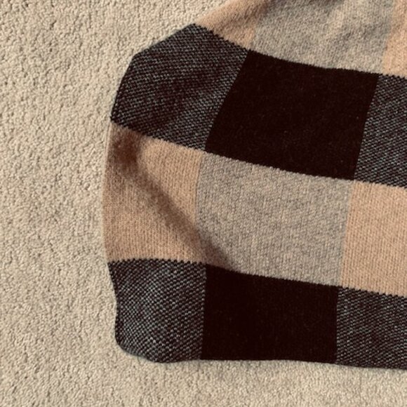 NOTE di ANITA Merino Wool Checkered Dolman Sleeve Mock Neck Poncho Size O/S - Picture 6 of 7